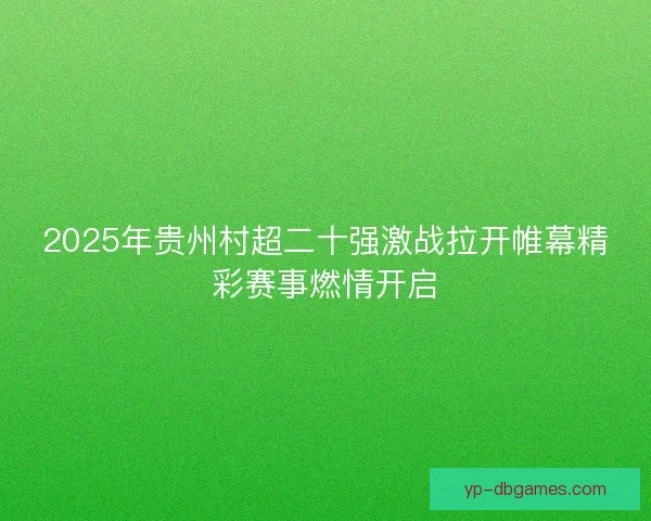 2025年贵州村超二十强激战拉开帷幕精彩赛事燃情开启 2025年贵州村超二十强激战拉开帷幕精彩赛事燃情开启