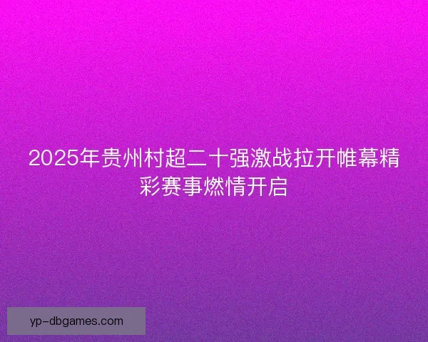 2025年贵州村超二十强激战拉开帷幕精彩赛事燃情开启
